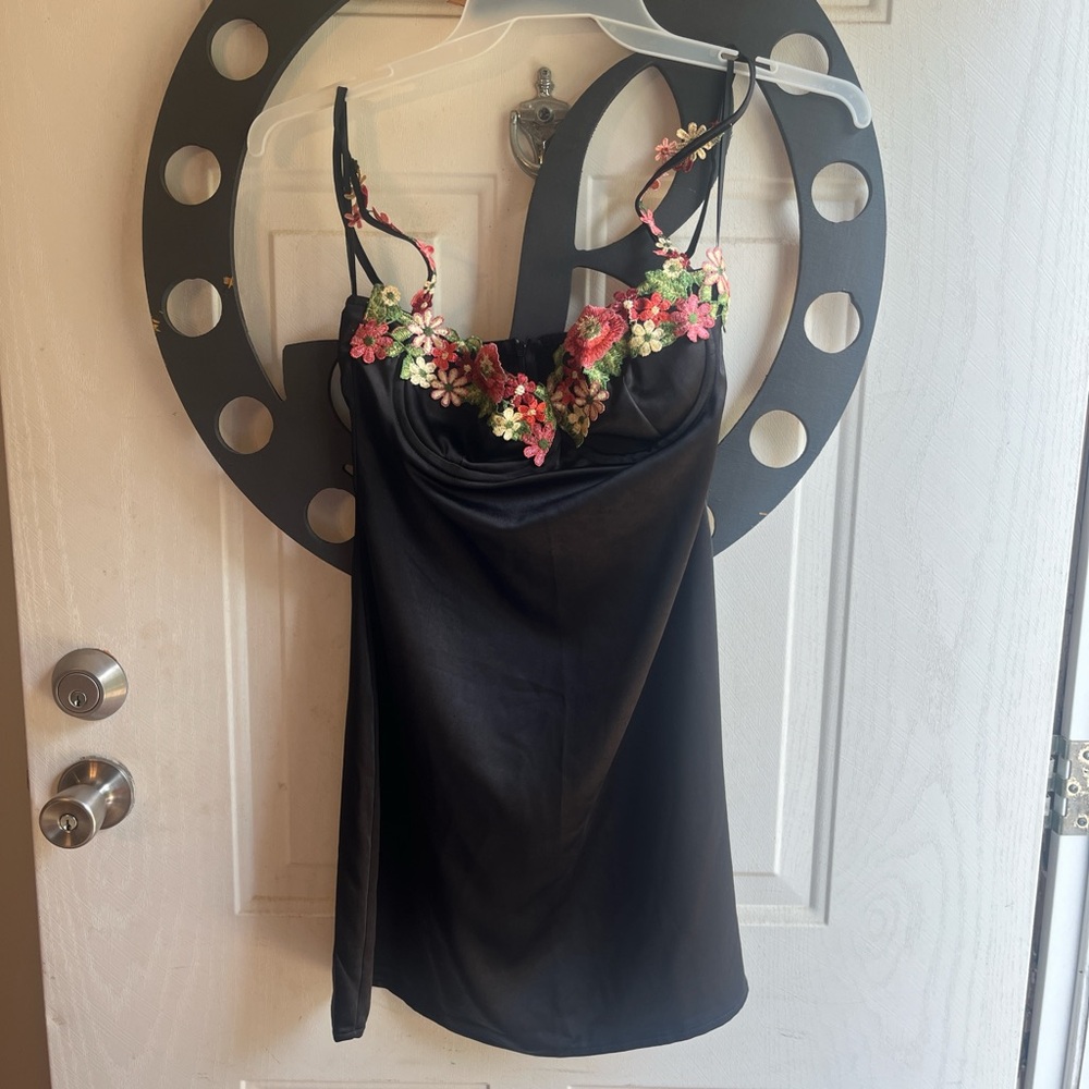 Princess Polly Black Floral Mini Dress